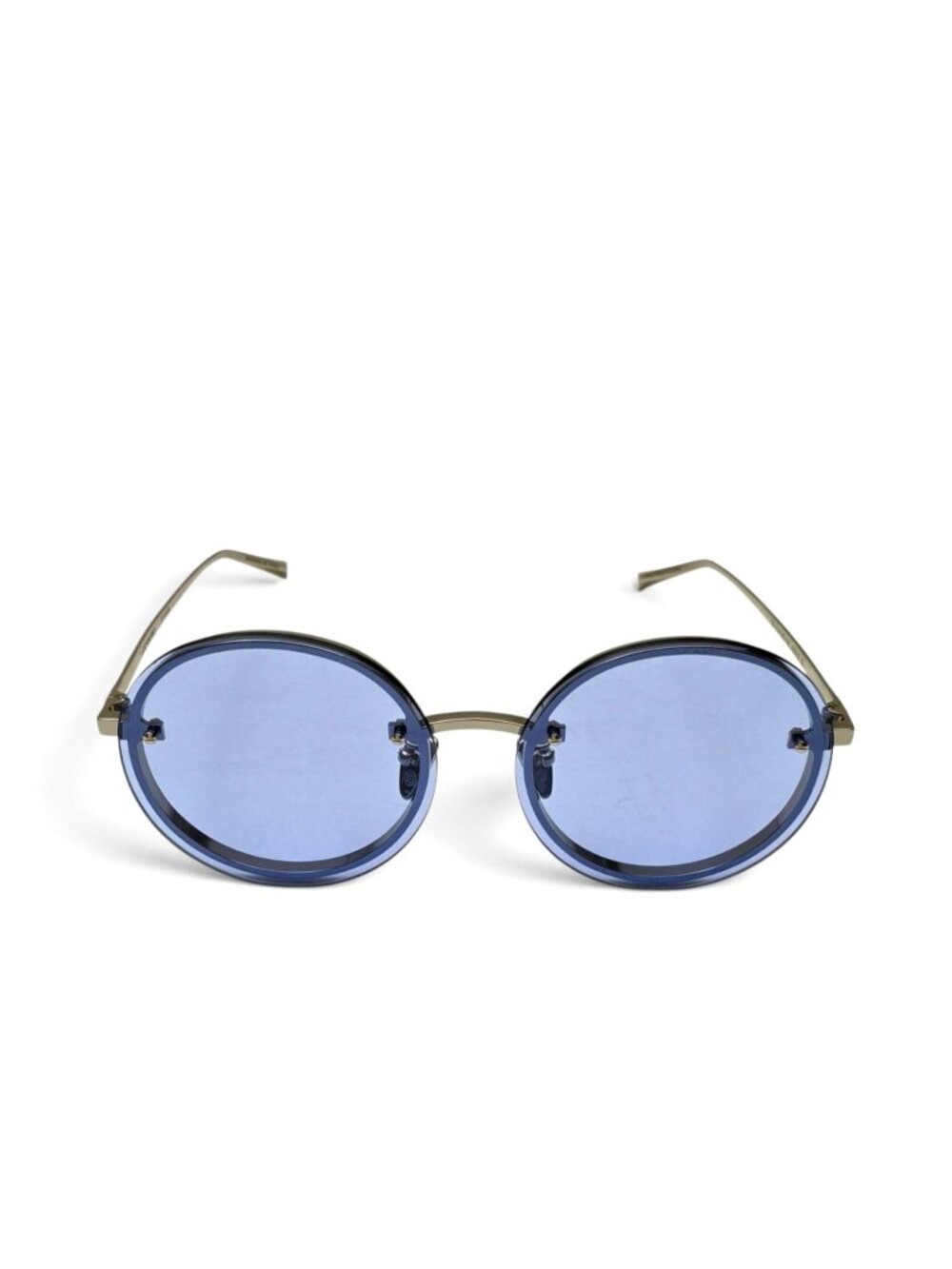 LAPIZ SENSIBLE AS016 Blue Round Metal Frame Sunglasses